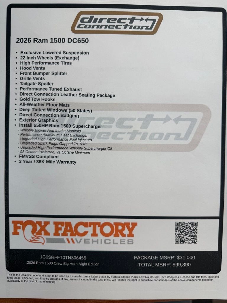 2026 RAM Ram 1500 RAM 1500 BIG HORN CREW CAB 4X4 5'7' BOX