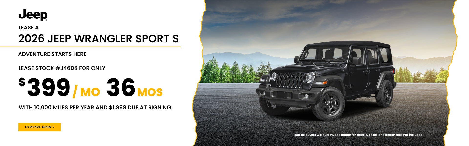 Lease a 2026 Jeep Wrangler Sport S